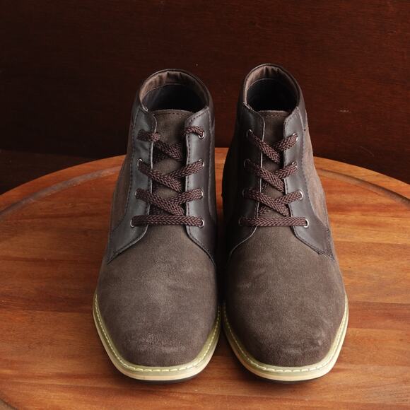 Calto Boots Mens Size 6.5 Brown Elevator Height Increasing Chukka Ankle Casual - Picture 2 of 13